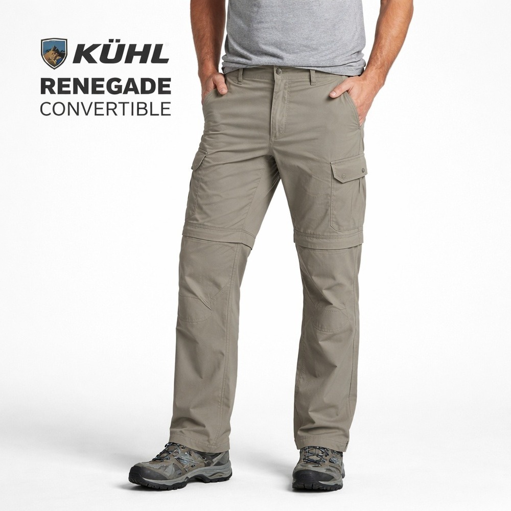 Kuhl Renegade Convertible‎ Stealth Hiking Cargo Pants Mens 40x30 Khaki Green